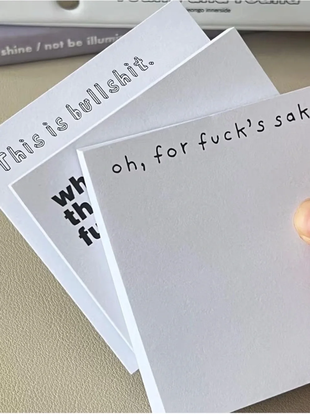 Funny Sticky Notes Set, 4 Pack, NIP - What the F*ck - Printed Memo Pads